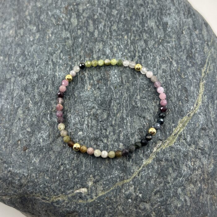 Turmalin Armband mit Kugeln vergoldet – Bild 2