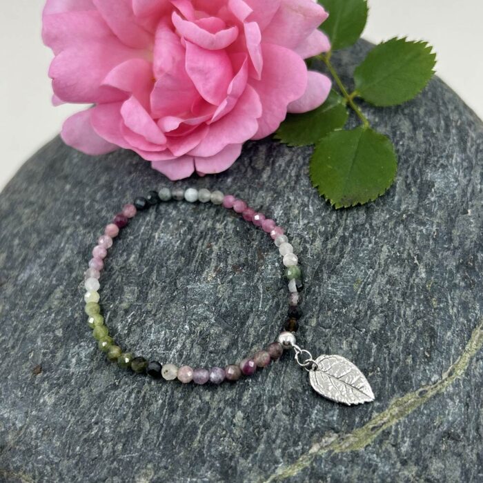 Turmalin Armband mit Rosen-Mini Silber