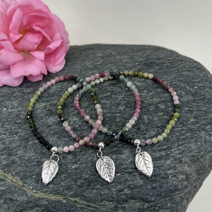 Turmalin Armband mit Rosen-Mini Silber – Bild 2