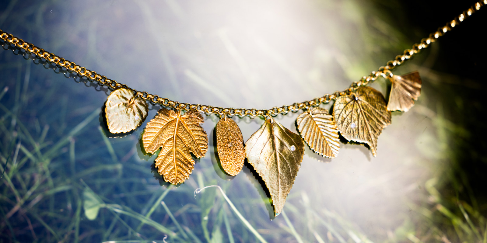 Blätter Collier Naturschmuck