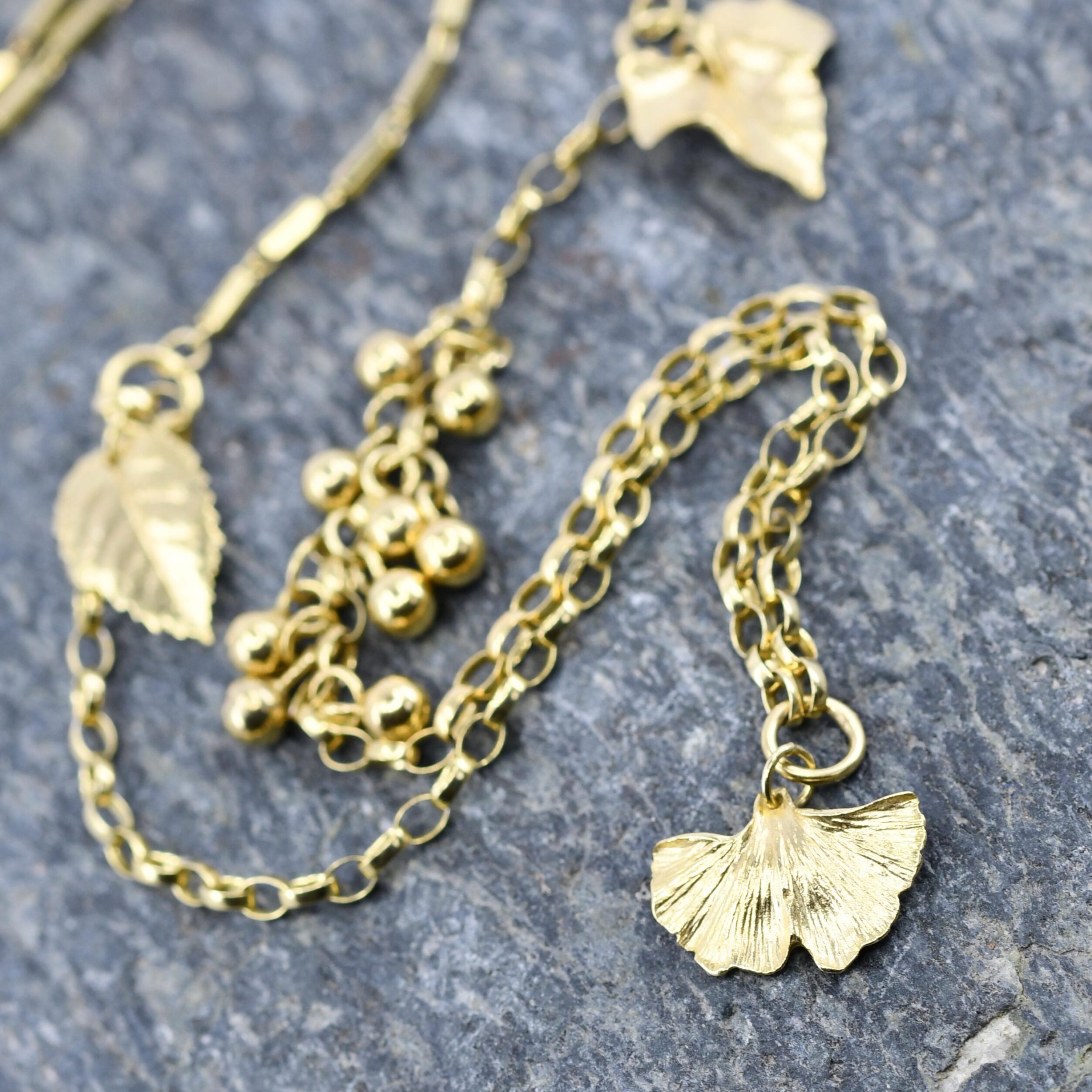 Ginkgo Rose Efeu Kette