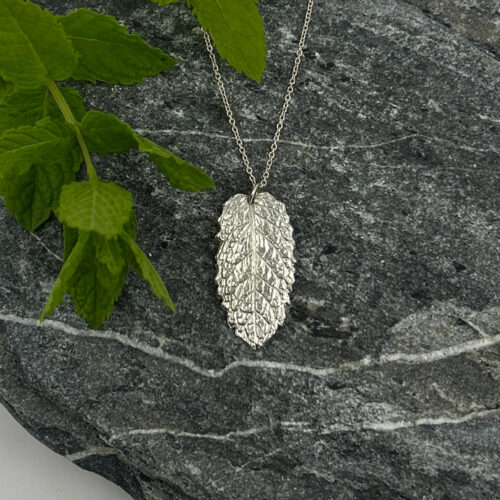 Minze-Blatt-Schmuck-Silber